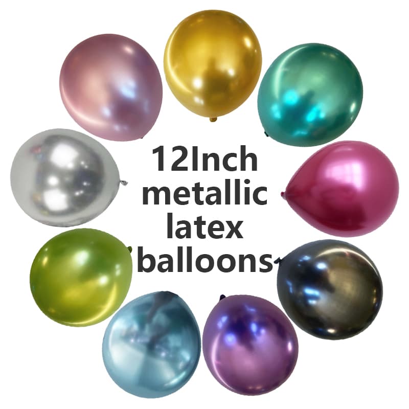 XII Inch Metallic Chrome Aliquam Balloons