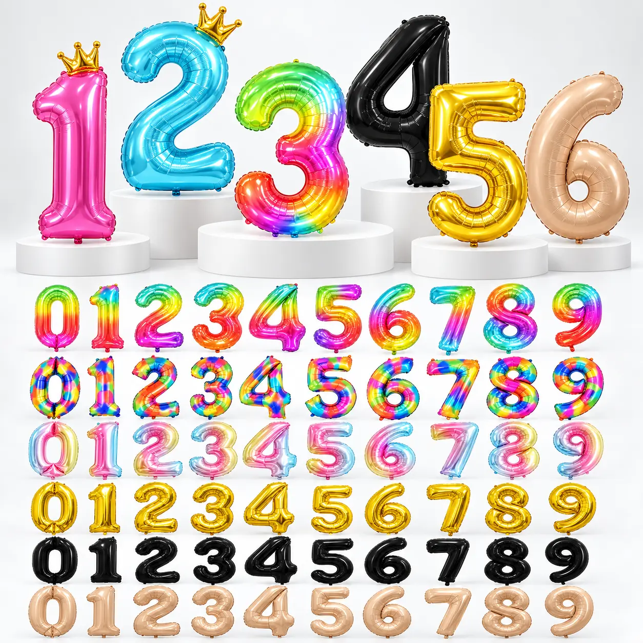 Numerus Foil Balloons Lupum: Sumo 16, 32 et 40 Inch