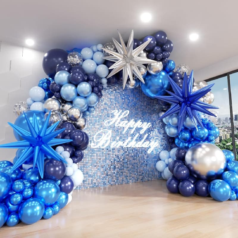 Dies natalis Blue Balloon Arch
