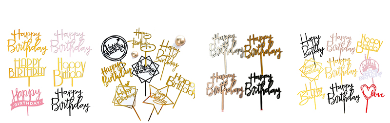  Acrylic Happy Birthday Cake Toppers