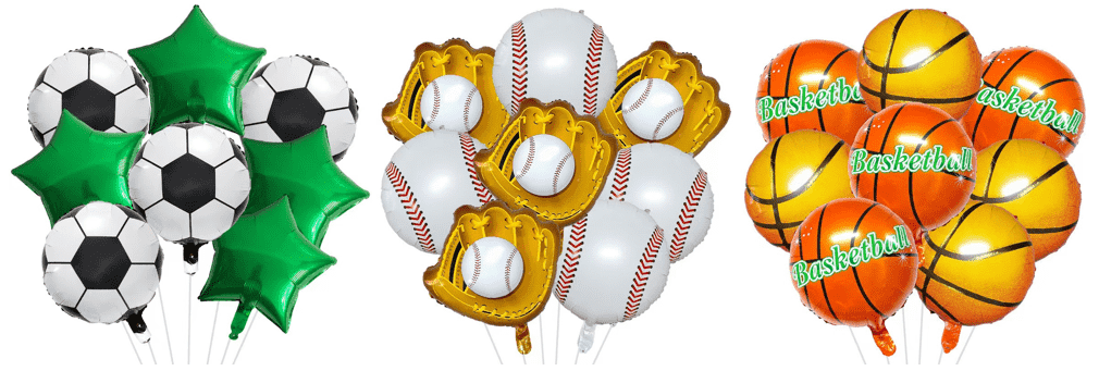 Sports theme foil balloon set
